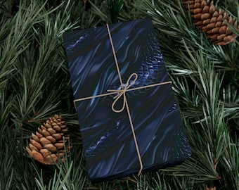 Papier prezentowy „Blue Dragon Scales”: Fantazyjny jedwabny papier