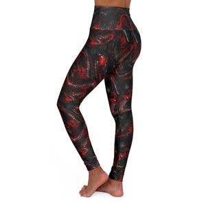 Red Dragon Scales and Silk Leggings, Dragon Yoga Pants, Mermaid Leggings, Soft Yoga Leggings, Gift for her, Gift for Yogi