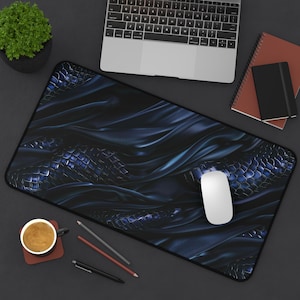 Dragon Scales Desk Mat and Dragon Mousepad,  Matching Sest, DragonSilk Design, Dragon Gaming Pad, Dragon Desk Decor, Dragon Art Deskmat