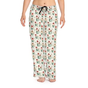 Weihnachtsmorgen Frauen Pyjama Hose, Urlaub Cartoon Marshmallows Heiße Schokolade Lounge Nachtwäsche, Spaß Winter PJ Böden