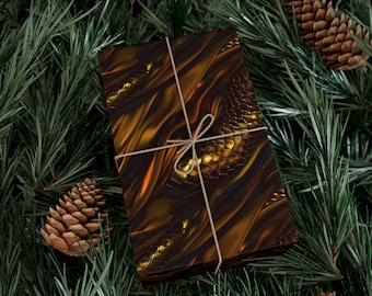Dragon Scales Gift Wrap: Gold & Silk Fantasy Paper