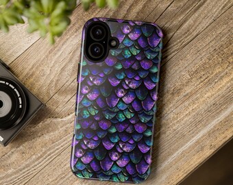 Purple and Teal Dragon Scale Phone Case | iPhone Samsung Pixel