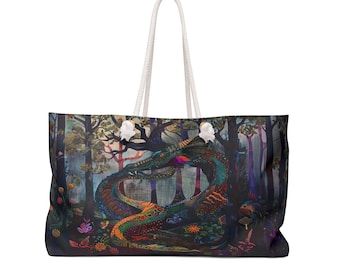 Patchwork Dragon Tote, Shopping Bag, Travel tote,