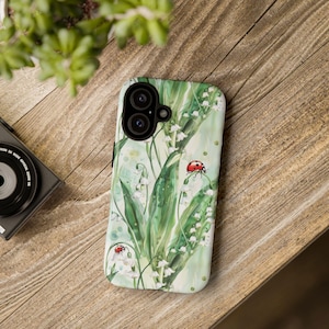 Lily of the Valley Ladybug Design cell phone case for Samsung, iPhone and Pixel