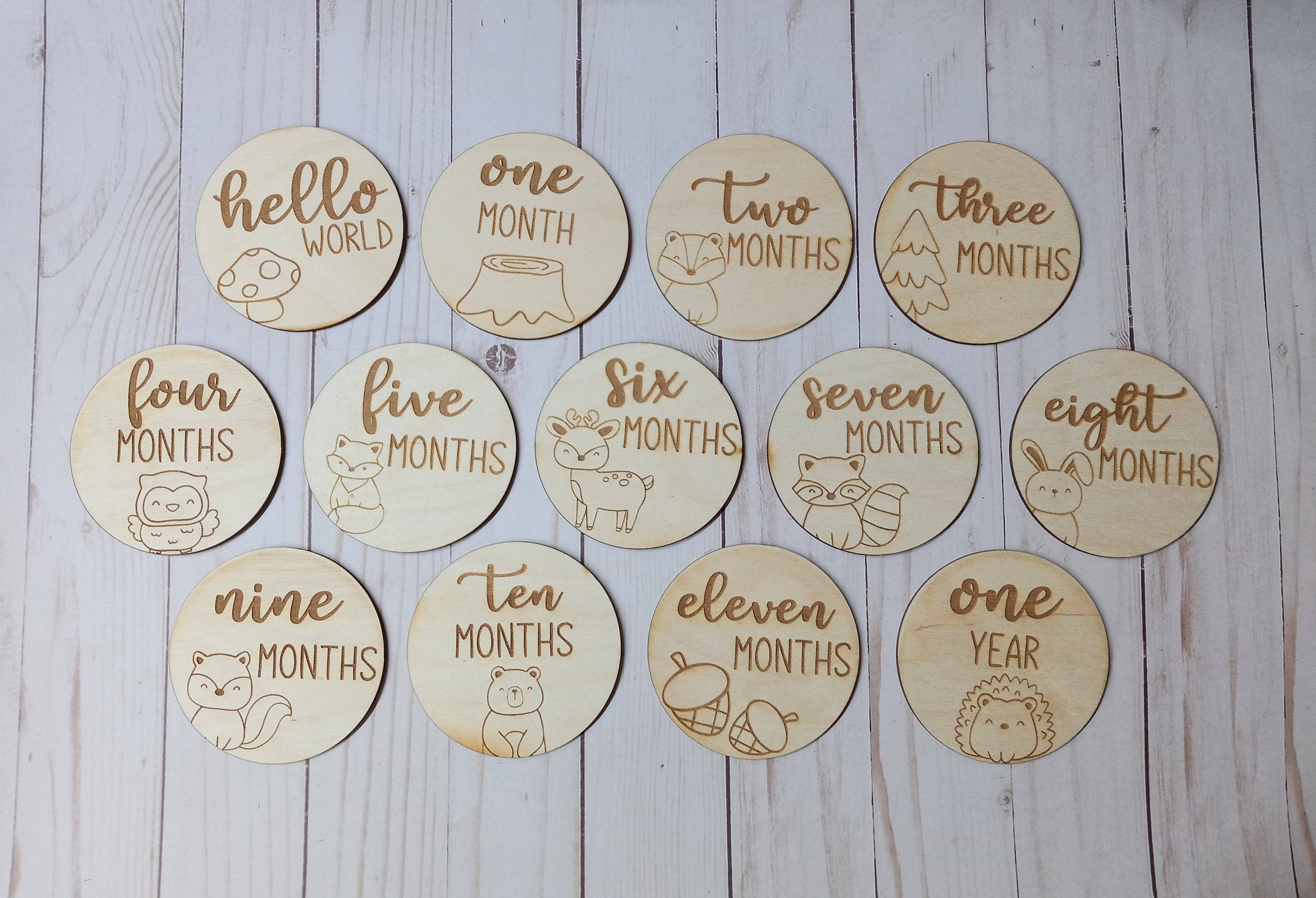 Baby Milestone Woodland Cut File - Baby Milestone Woodland SVG - Baby ...