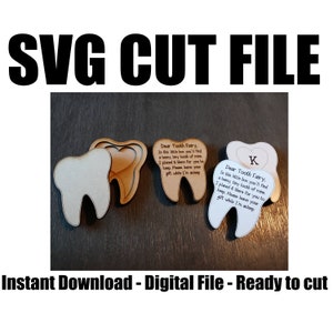 Archivo de corte de caja de hadas de dientes - Caja de hadas de dientes SVG - Caja de dientes de recuerdo - Cricut, Silhouette, Laser Ready