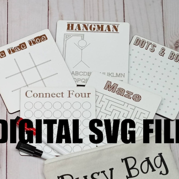 Busy Bag Cut File - Game Titles NOT INCLUDED - Busy Bag SVG - Cricut, Silhouette, Laser Ready