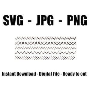 Sewing Stitches Cut File - Sewing Stitches SVG - Sewing Stitches JPG - Sewing Stitches PNG - Cricut, Silhouette, Laser Ready