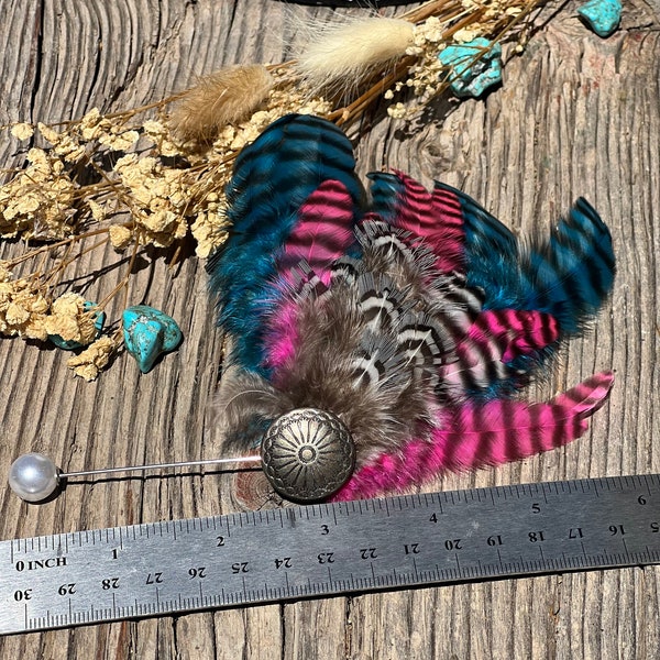 Feather Hat Pin, with beautiful pearl end.