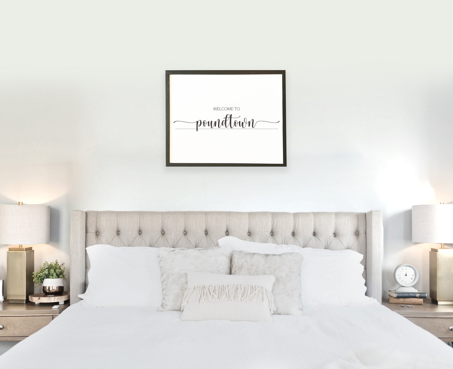 To Poundtown Above The Bed Sign Funny Bedroom Sign Etsy