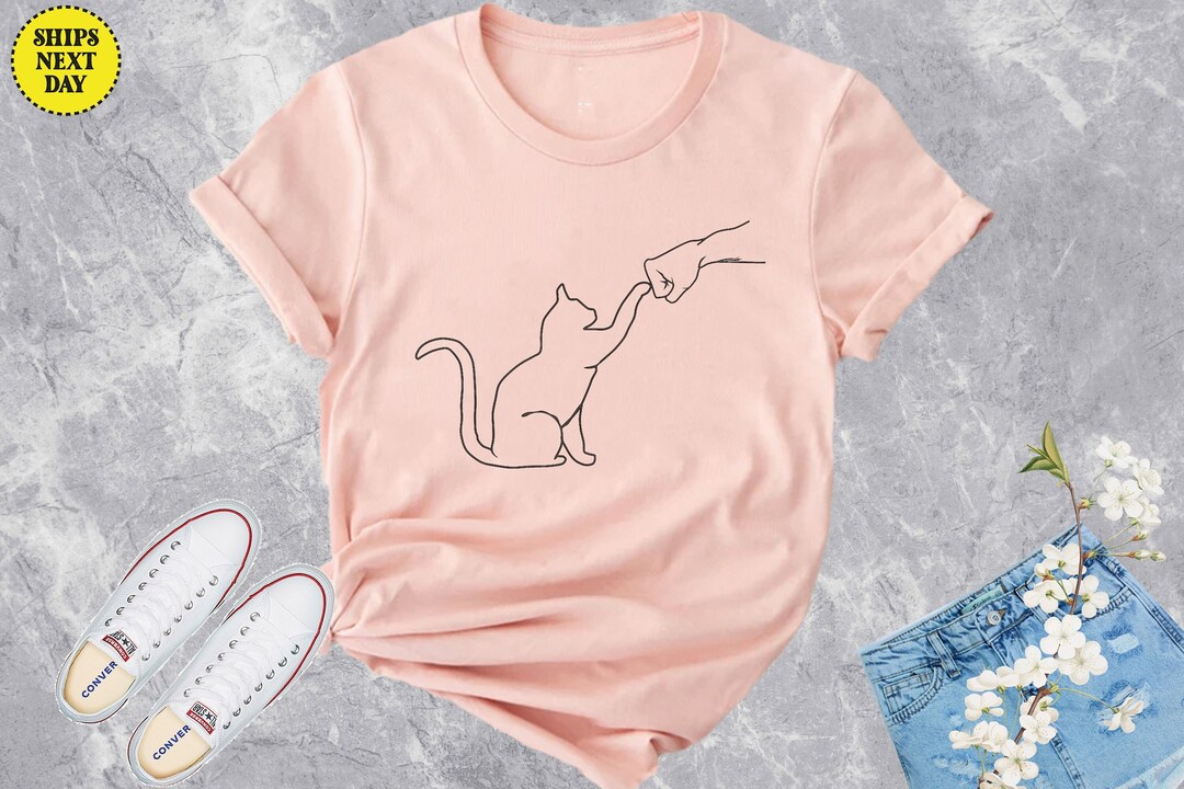 Cat Fist Bump Shirt Cat Paw Shirt Cat Shirt Cat Lover Etsy