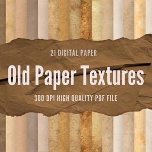 Alte Papier Texturen, Set aus 21 digitalen Papieren, kompatibel mit GoodNotes, A4 | A5 Ausdrucke