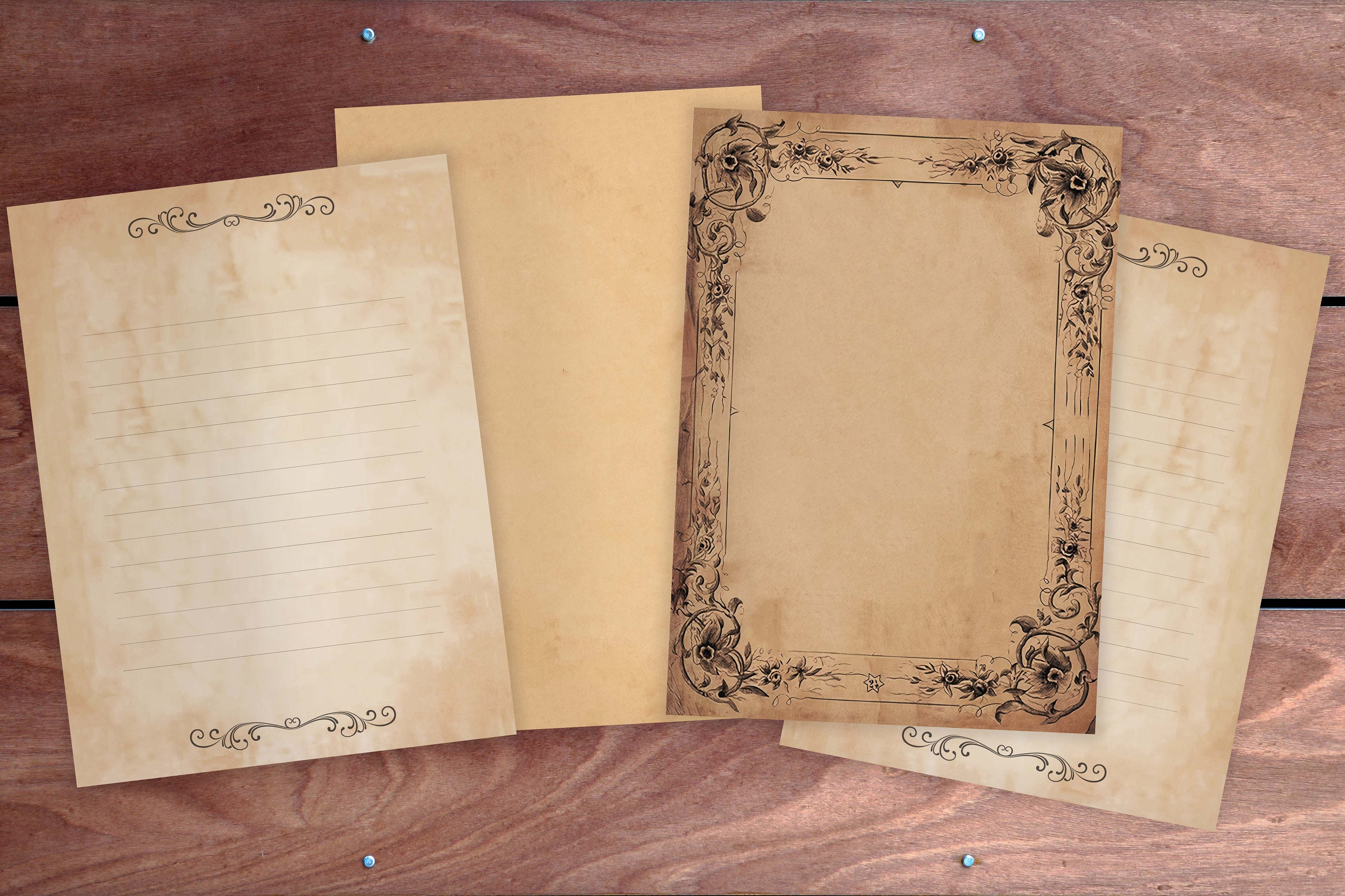 Victorian Poetry Parchment Gothic Stationery Paper Set A4 Etsy