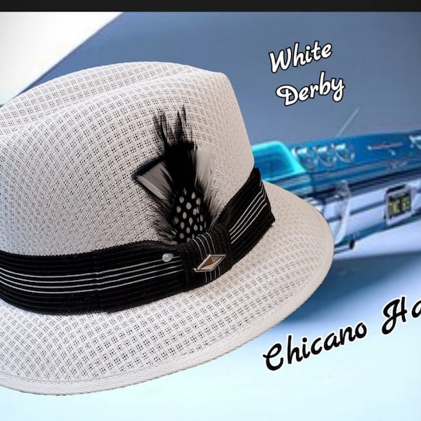 Classic Traditional Garcia White Fedora Lowrider