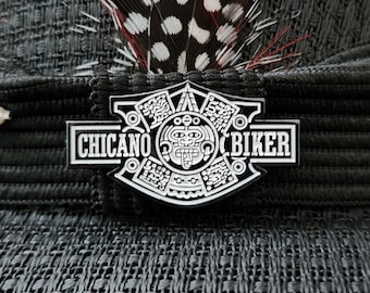 Chicano Biker Aztec lapel pin