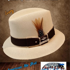 American Me La Pinta Ivory lowrider derby fedora hat