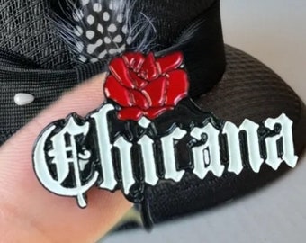 Chicana Rose lapel pin