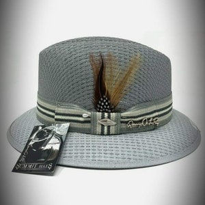 Sombrero gris de dos tonos con firma de Danny De La Paz