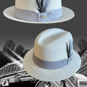 Goldline White /Gray band Fedora Lowrider flip up or down