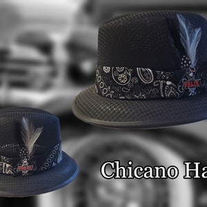 Classic Traditional Black Garcia Hat Fedora Lowrider W