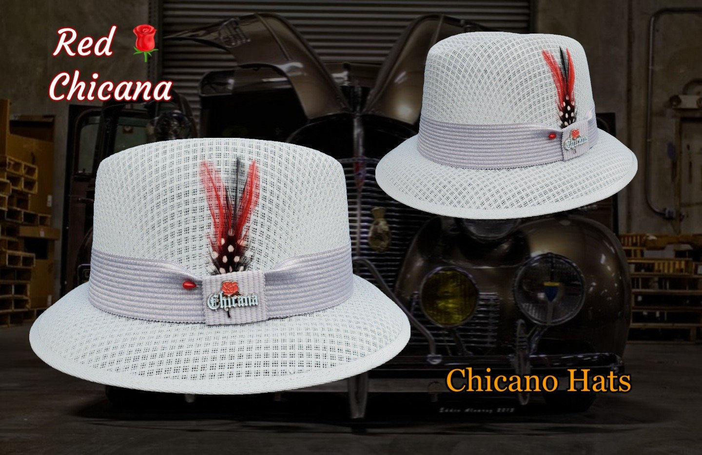Classic Traditional Lt. Gray Garcia Hat Derby Fedora Lowrider Dark