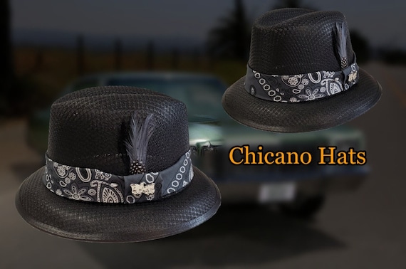 GARCIA HAT【57】ローライダー チカーノ ウエストコースト B/K Traditional Garcia Black Lowrider with Pin | frankshats