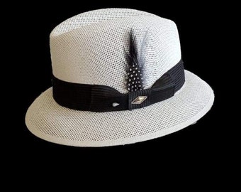 White lowrider fedora Chicano hat