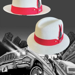 Goldline White /Red band Fedora Lowrider flip up or down