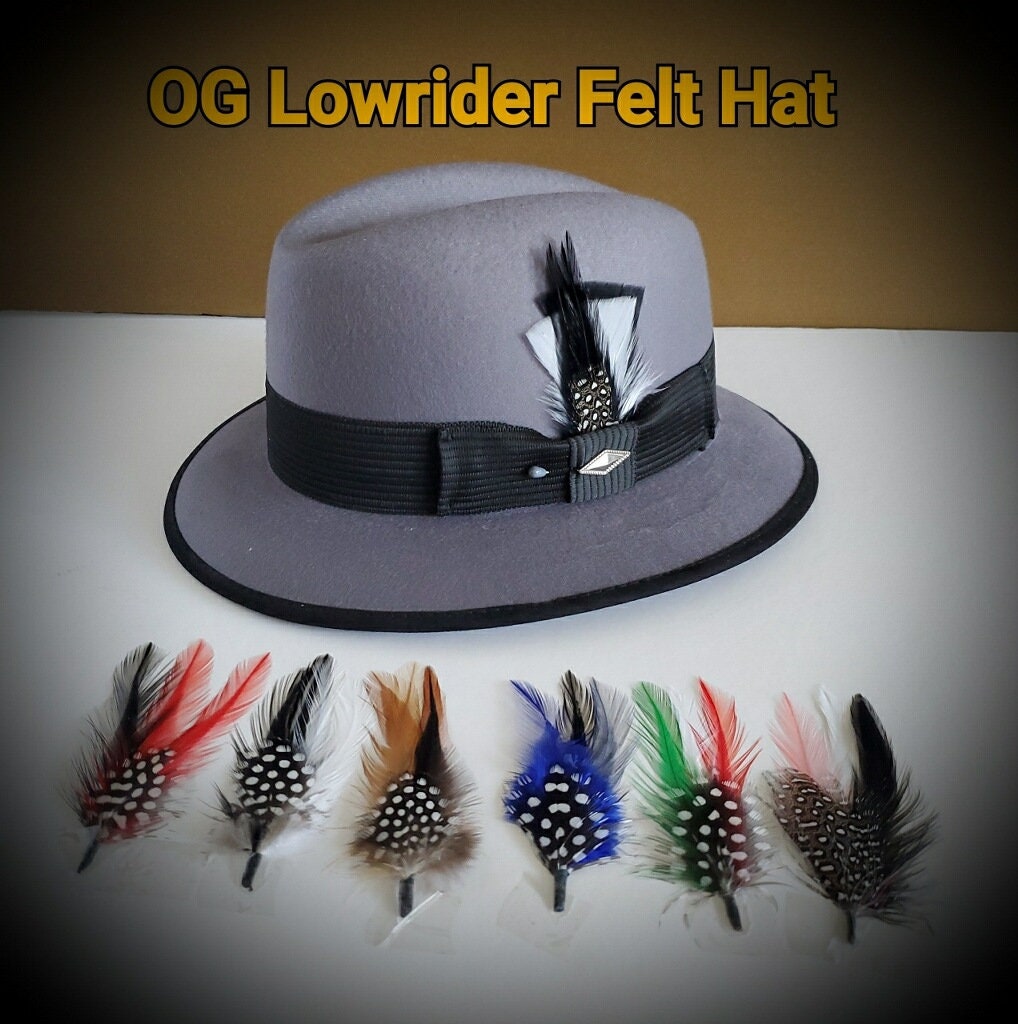 FSIDEA ハットFedora Hat Mens Oxford Gray Skull Raiders center crease Lowrider hat