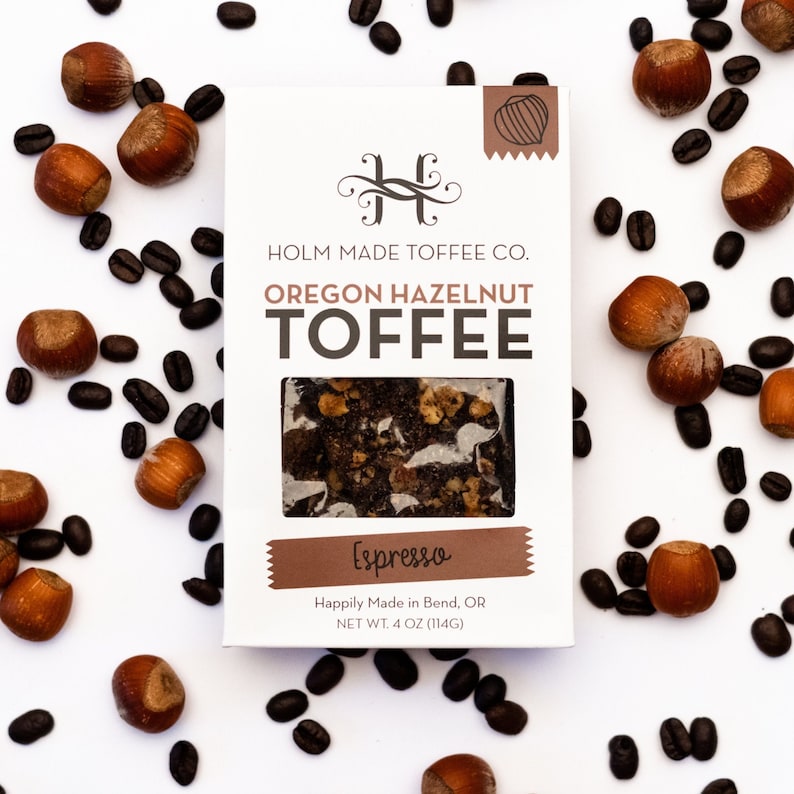 Espresso Hazelnut Toffee Award Winning Hazelnut Toffee, Made in Oregon