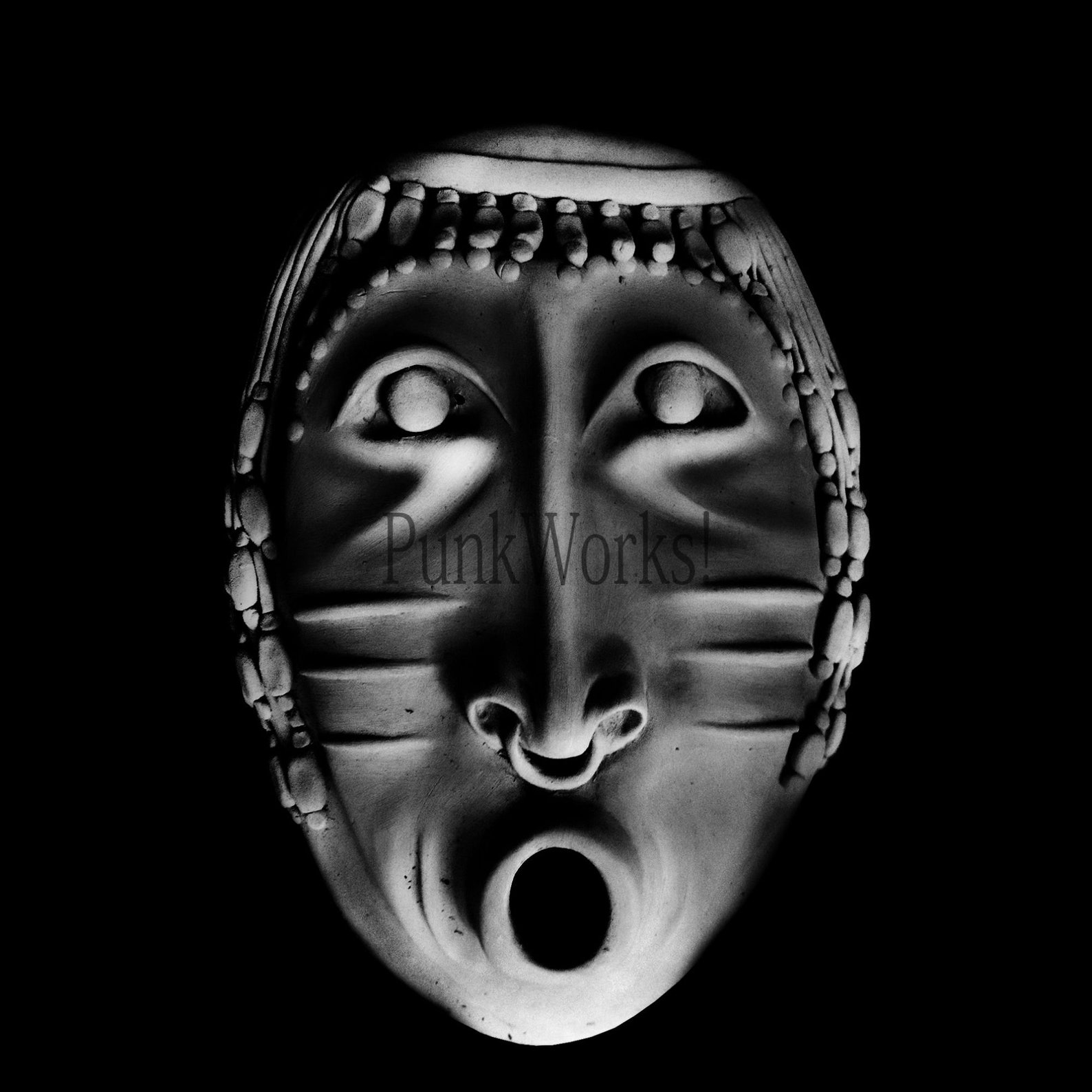 African Mask Woman Black and White Print Vintage African Etsy