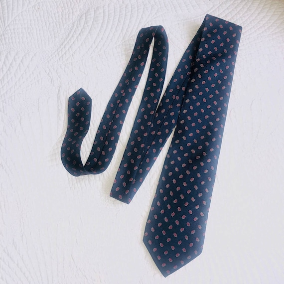 Burberry Silk Tie blue red designer tie 00's - image 3