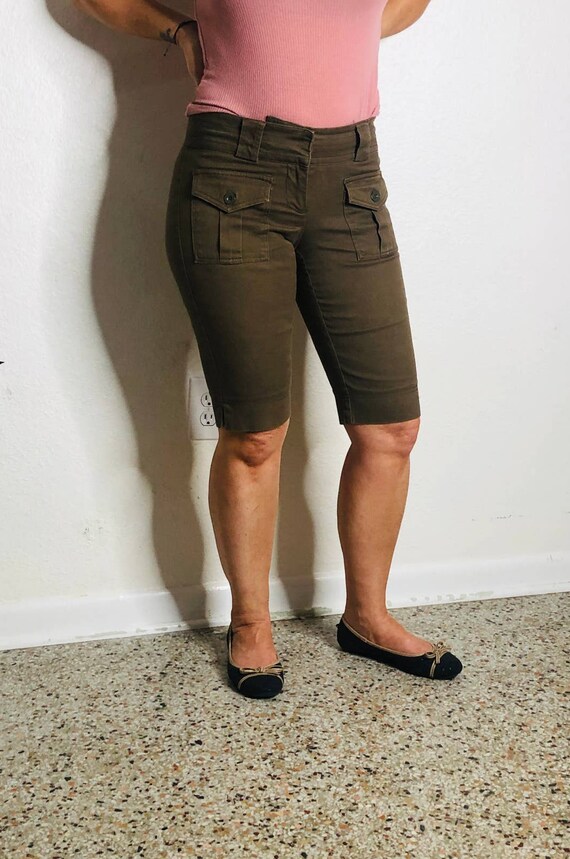Cache Women's Olive Green Capri Pants Size 6 Etsy