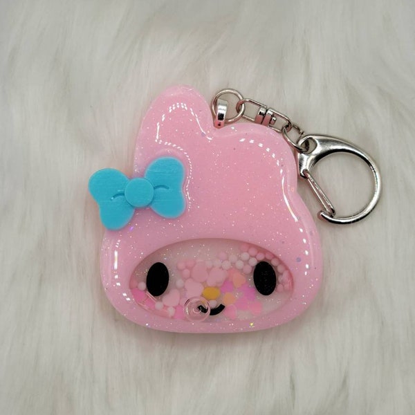 Cute kawaii My Melody liquid shaker charm keychain