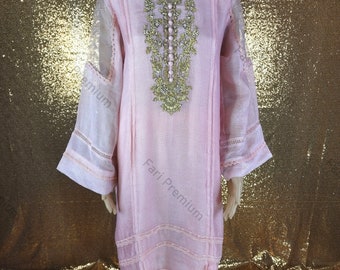 Original Agha Noor Fancy Formal Embroidered 2-Piece Pink Kameez Dupatta  Pakistani/Indian M/42 XL/48