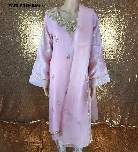 NEW Original Agha Noor Fancy Formal Embroidered 2-piece Pink NEW Original Agha Noor Fancy Formal Embroidered 2-piece Pink