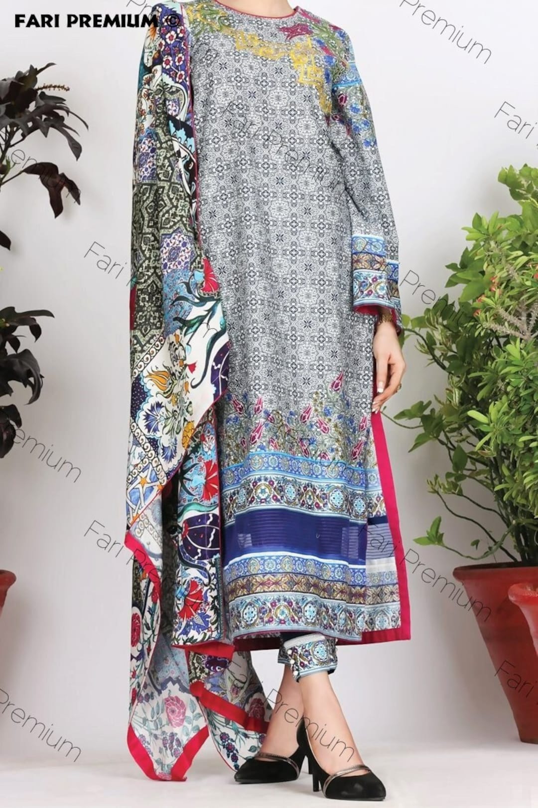 Almirah Junaid Jamshed Designer Shalwar Kameez Readymade Cambric