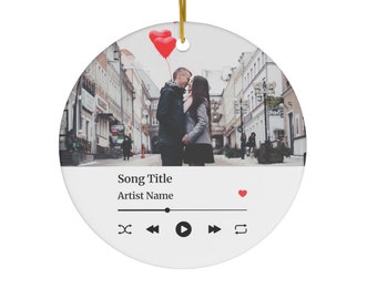 Favorite Song Ceramic Ornament Christmas Ornament Personalized Keepsake Ornament Gift for Couples Music Lover Our Song