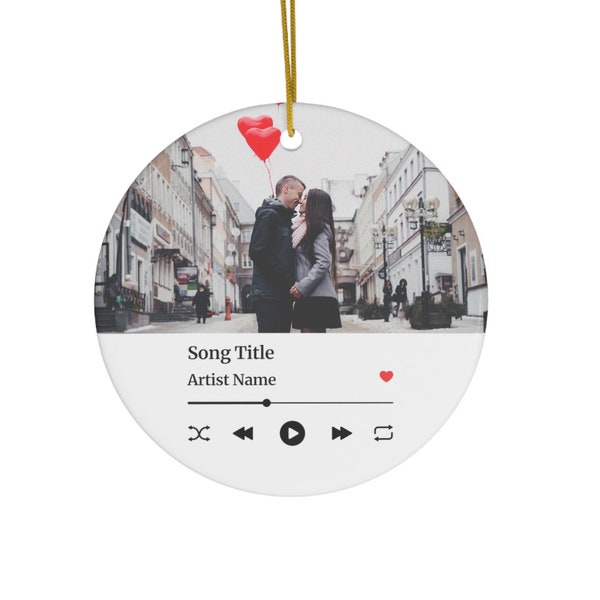 Favoriete liedje Keramisch ornament #402 Kerstornament Gepersonaliseerde aandenkenornament Cadeau voor koppels Muziekliefhebber Ons lied