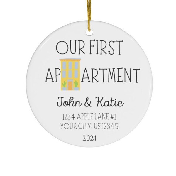 Our First Apartment Ornament | Couples New Apartment | New Home | Housewarming Gift | Christmas Gift | Ceramic Ornaments