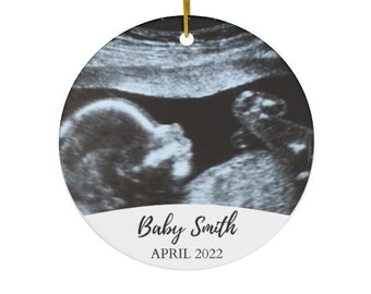 Custom Ultrasound Ornament | Personalized Sonogram Ornament | Gift for Expectant Mom | Expectant Dad | Gift for Grandma | 2024 Holiday