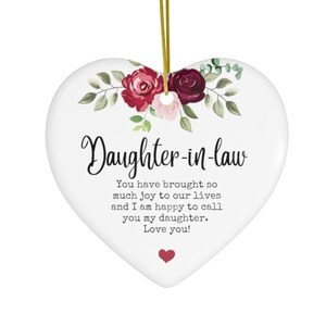 Daughter-in-Law Ceramic Ornament Christmas Gift Wedding Gift Holiday Tree Decorations