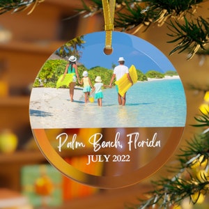 Adorno de vidrio personalizado para vacaciones Adorno navideño personalizado para regalo de vacaciones familiares