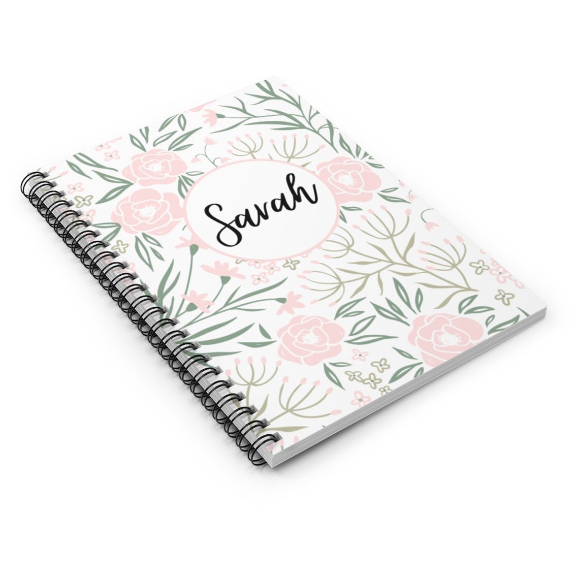 Personalized Notebook Custom Name Gift Floral Notebook Etsy