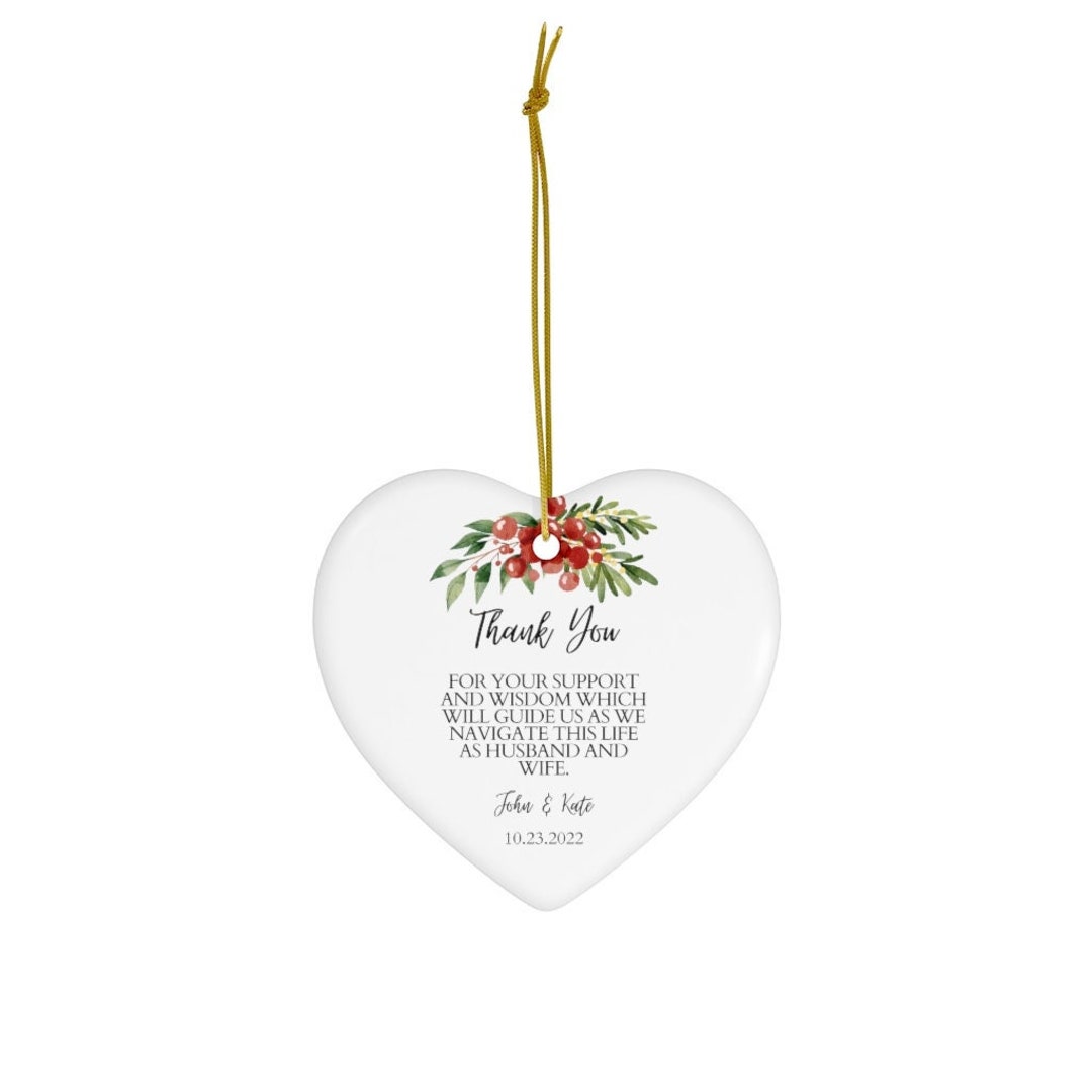 Thank You Ornament 300 Parents Wedding Keepsake Gift From Bride and Groom Wedding Gift Gift for