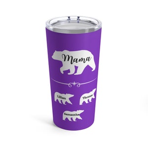 Mama Bear Tumbler 20oz Personalized Tumbler Mothers Day | Etsy