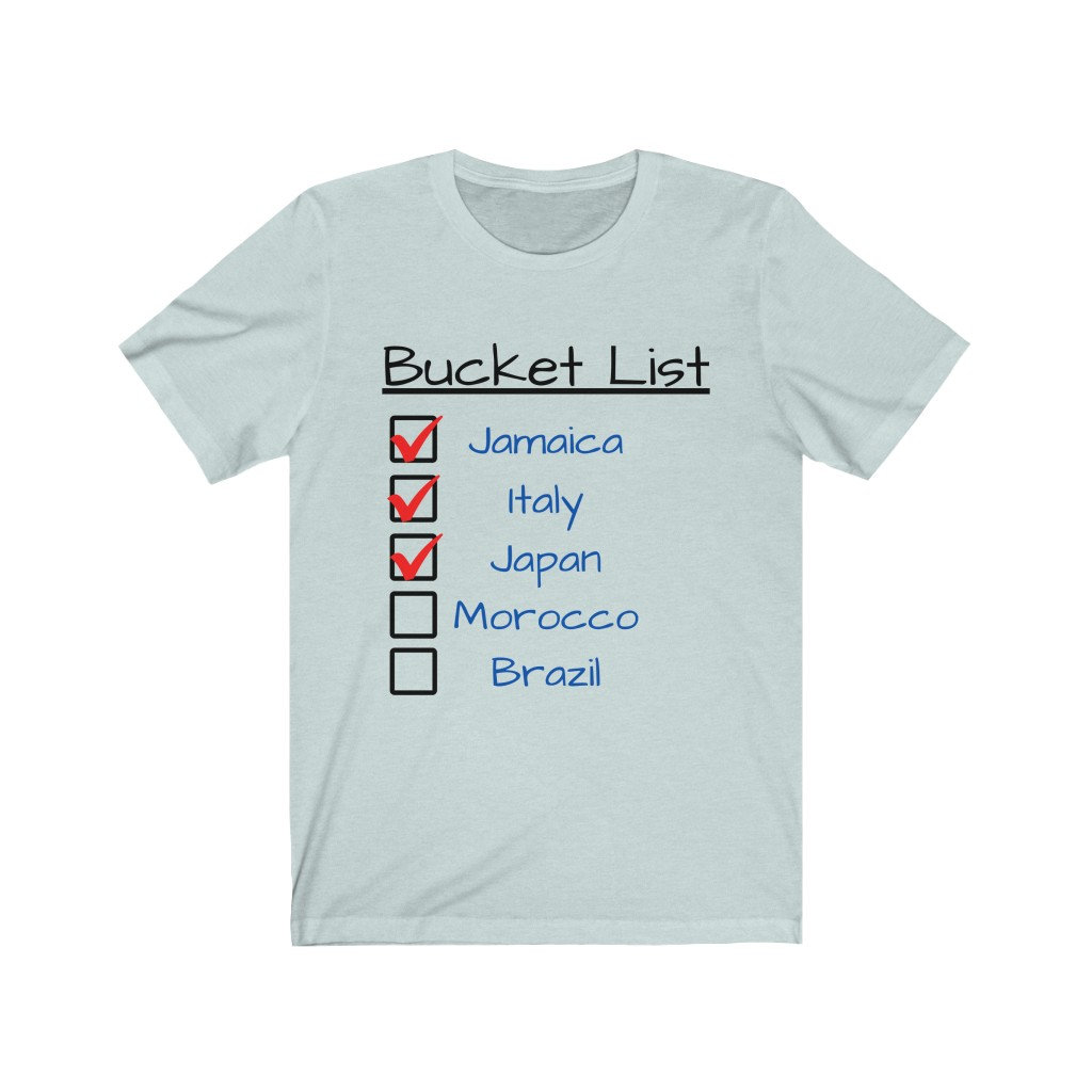 Bucket List Shirt Travel Shirt World Traveler Jersey Etsy