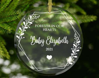 Baby Memorial Ornament #11 Round Glass Ornaments | Forever in Our Hearts | Baby Loss | Stillborn | Miscarriage