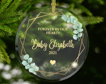 Baby Memorial Glass Ornament #130 | Forever in Our Hearts | Baby Loss | Stillborn | Miscarriage | Round Ornaments