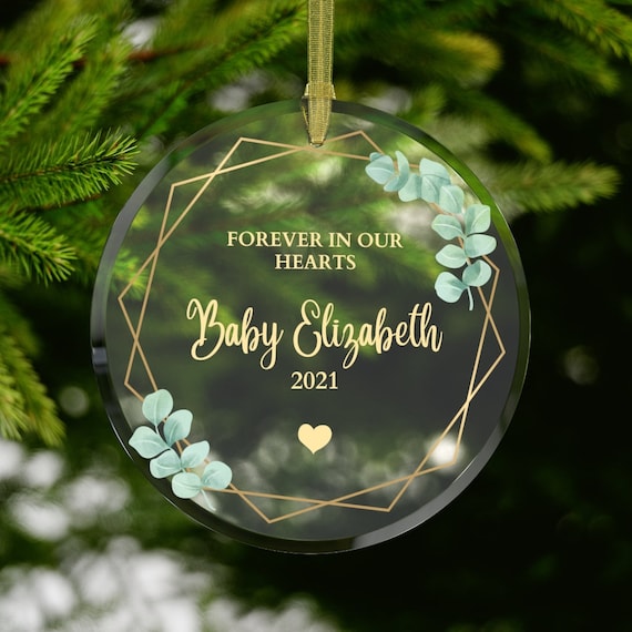 Baby Memorial Glass Ornament | Forever in Our Hearts | Baby Loss | Stillborn | Miscarriage | Round Ornaments